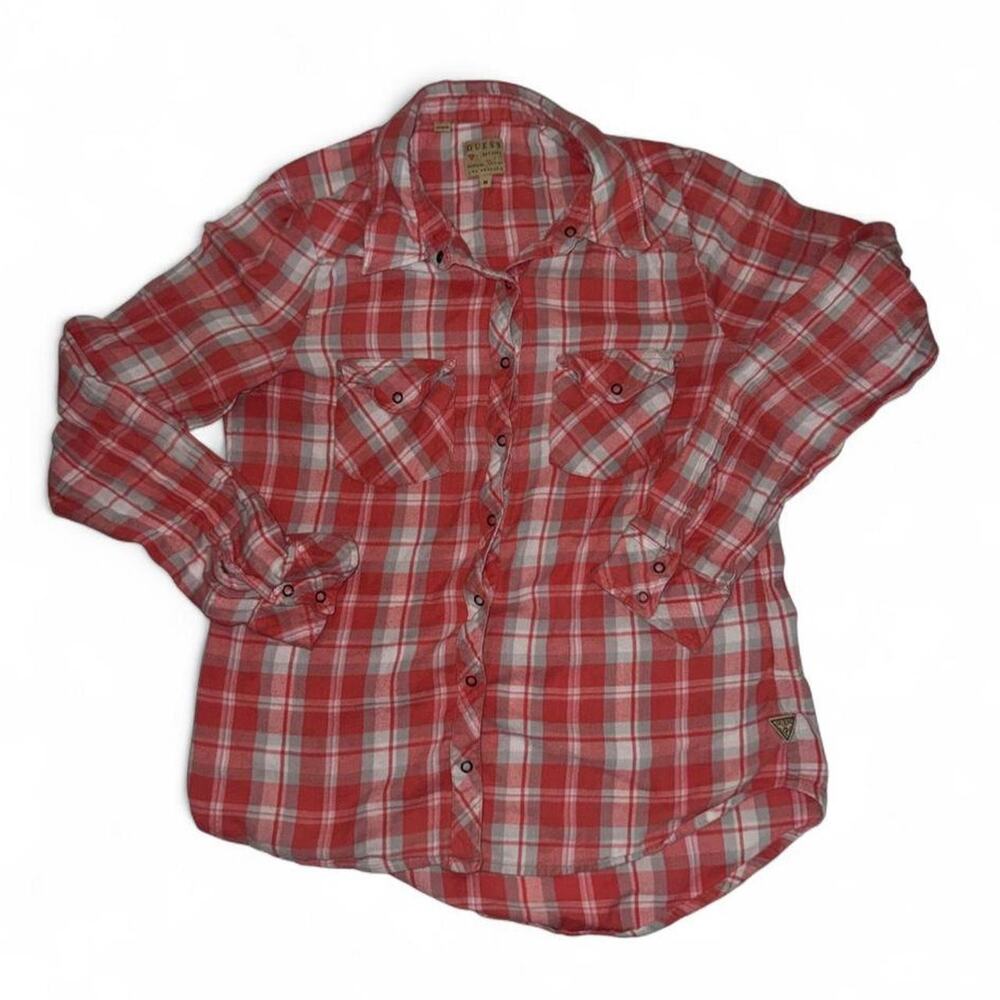 Vtg guess red plaid flannel